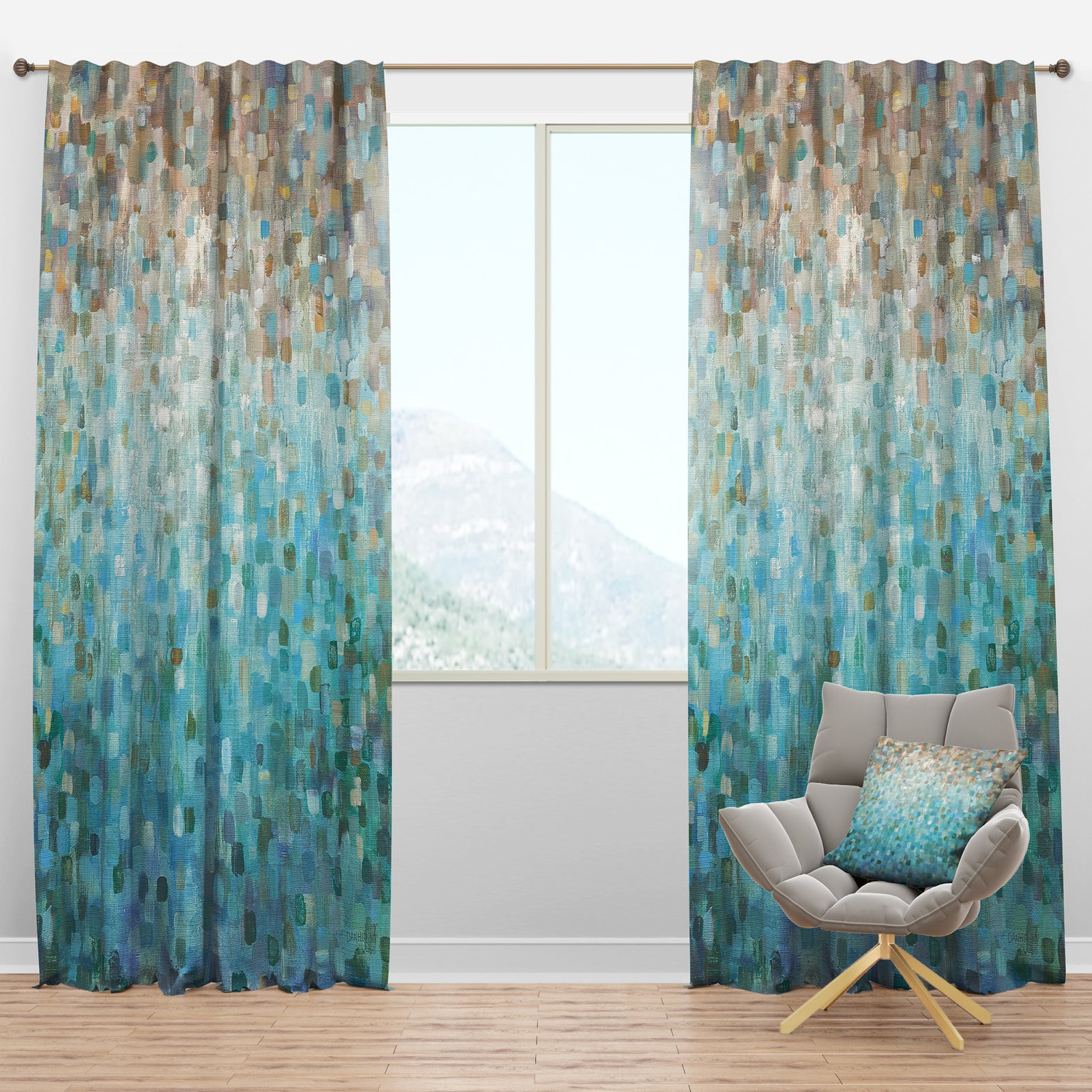 Blocked Abstract - Nautical & Coastal Curtain Panels