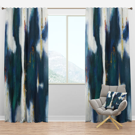 Blue Glam Texture I - Contemporary Curtain Panels