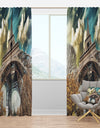 Street View of Paris Eiffel Tower - Cityscape Digital Art Curtain Panels