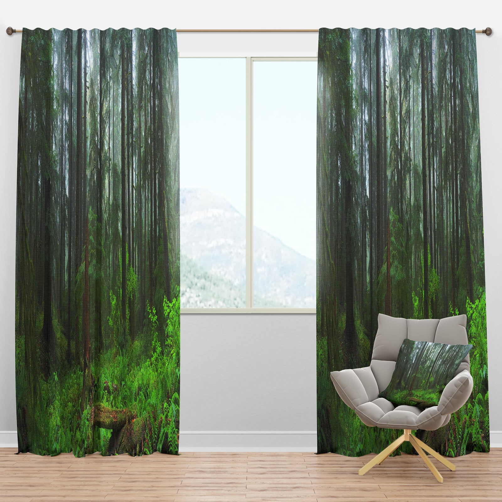 Hoh Rain Forest - Landscape Photography Curtain Panels