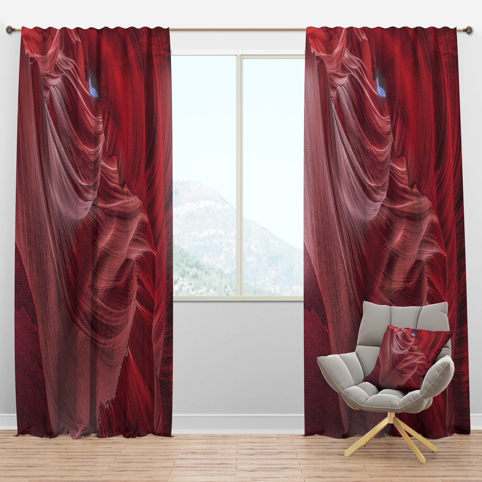 Inside Wall of Antelope Canyon - Landscape Photography Curtain Panels