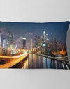 Philadelphia Skyline at Night - Cityscape Throw Pillow