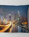 Philadelphia Skyline at Night - Cityscape Throw Pillow