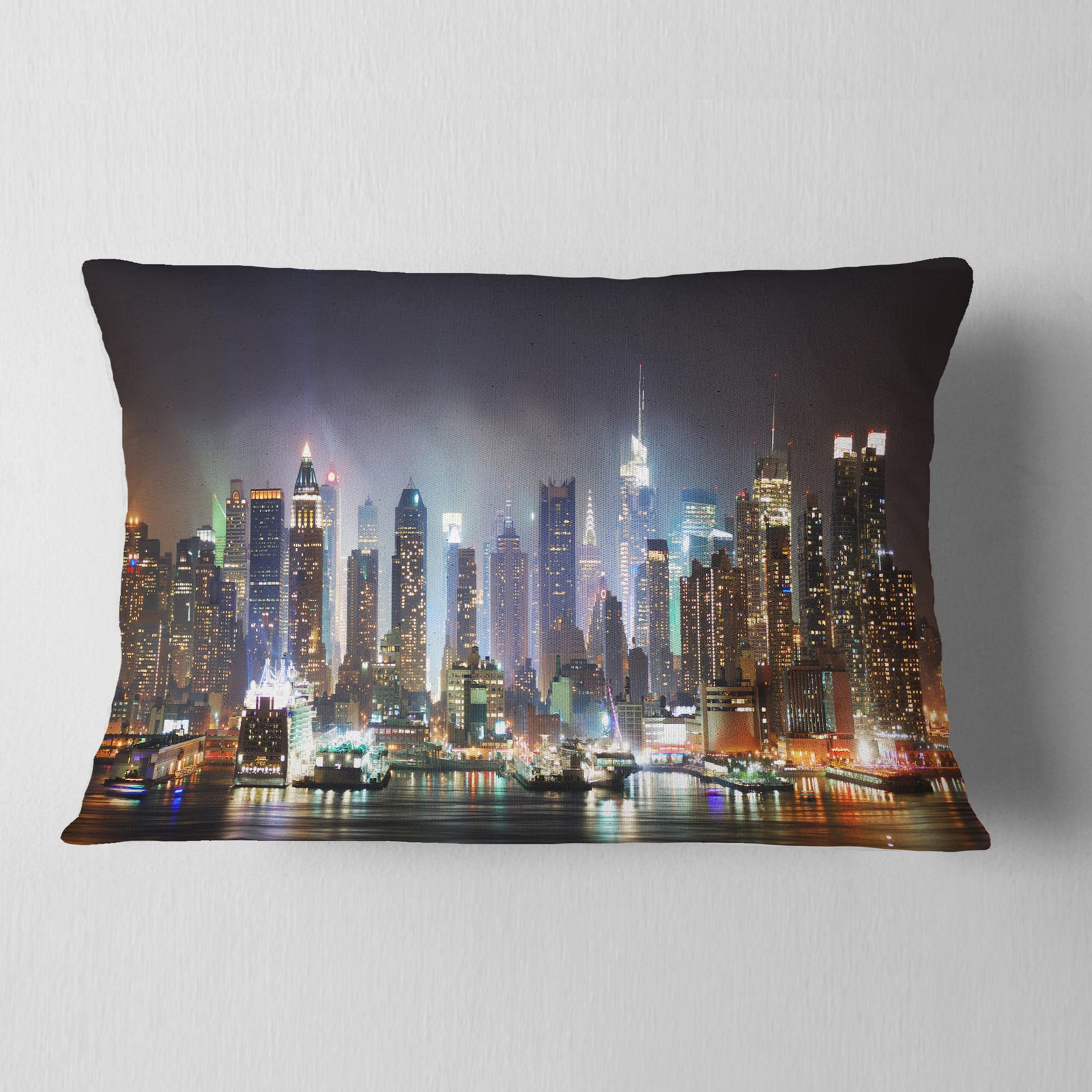 New York Times Square in Blue Light - Cityscape Throw Pillow