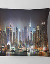 New York Times Square in Blue Light - Cityscape Throw Pillow