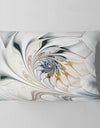 White Stained Glass Floral Art - Floral Throw Pillow