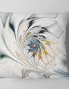 White Stained Glass Floral Art - Floral Throw Pillow