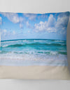 Serene Blue Tropical Beach - Seashore Throw Pillow