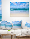 Serene Blue Tropical Beach - Seashore Throw Pillow