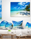 Tropical Beach with Palm Shadows - Seashore Throw Pillow