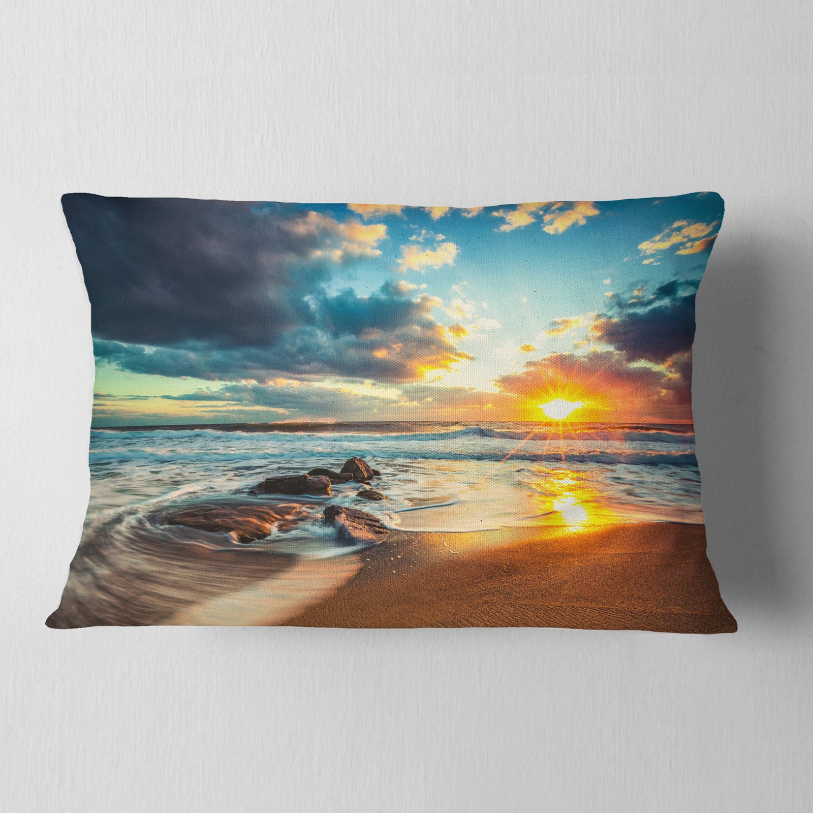 Beautiful Cloudscape over the Sea - Modern Beach Throw Pillow