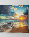 Beautiful Cloudscape over the Sea - Modern Beach Throw Pillow