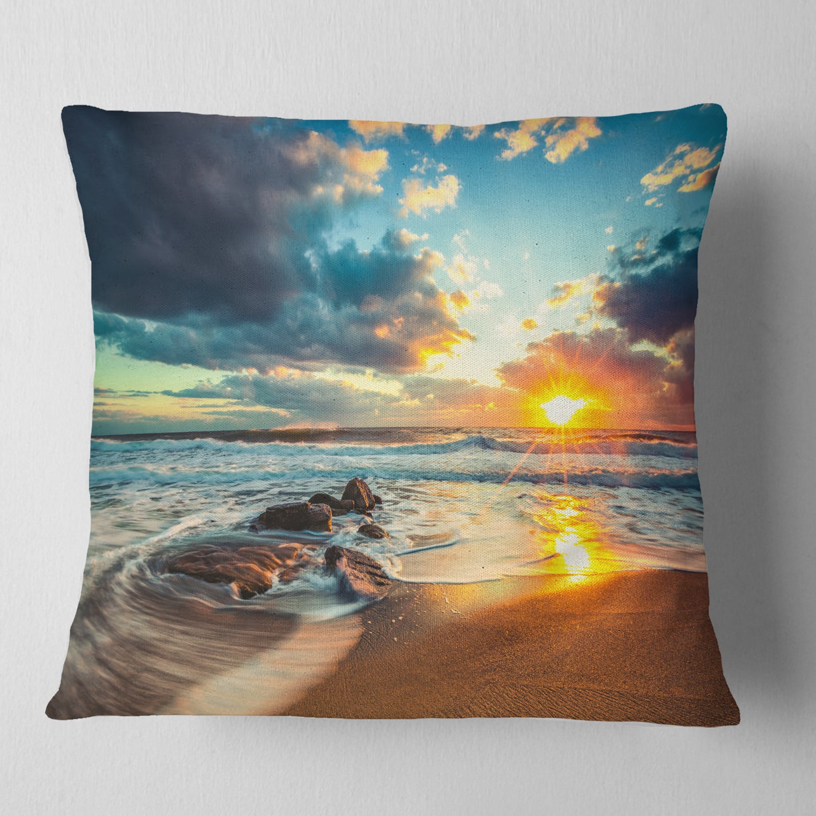 Beautiful Cloudscape over the Sea - Modern Beach Throw Pillow