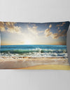 Cloudy Sky and Vibrant Blue Sea - Seascape Throw Pillow