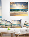 Cloudy Sky and Vibrant Blue Sea - Seascape Throw Pillow