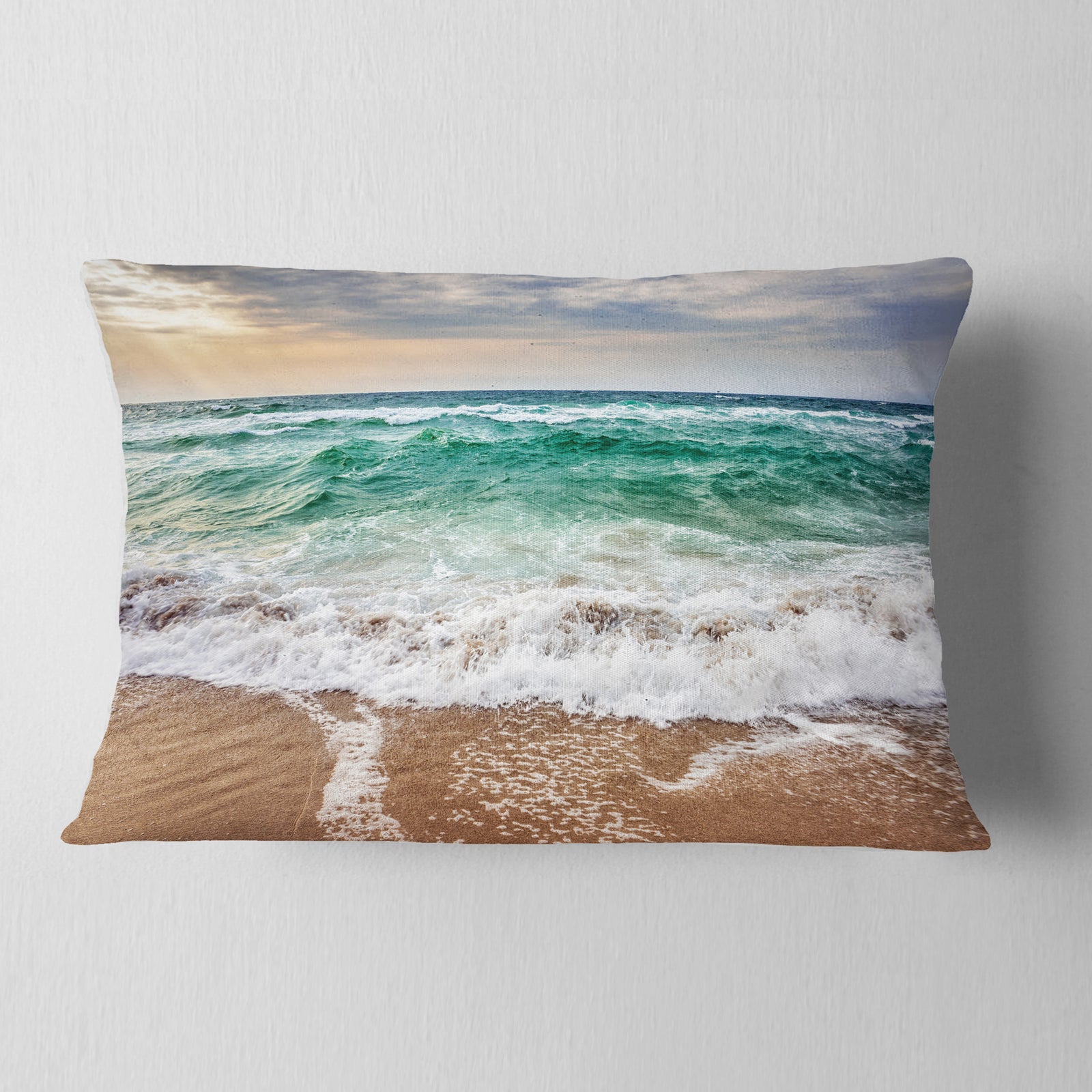 Crystal Clear Blue Foaming Waves - Seascape Throw Pillow