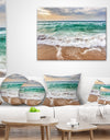 Crystal Clear Blue Foaming Waves - Seascape Throw Pillow