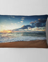 Sunrise and Glowing Waves in Ocean - Seascape Throw Pillow