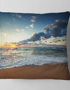 Sunrise and Glowing Waves in Ocean - Seascape Throw Pillow