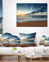 Sunrise and Glowing Waves in Ocean - Seascape Throw Pillow