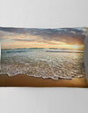 Bright Cloudy Sunset in Calm Ocean - Seashore Throw Pillow