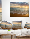 Bright Cloudy Sunset in Calm Ocean - Seashore Throw Pillow