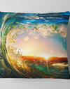 Colored Ocean Waves Falling Down - Modern Seashore Throw Pillow