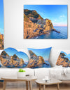 Manarola Village Cinque Terre Italy - Seashore Throw Pillow