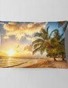 Gorgeous Beach of Island Barbados - Modern Seascape Throw Pillow