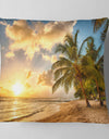 Gorgeous Beach of Island Barbados - Modern Seascape Throw Pillow