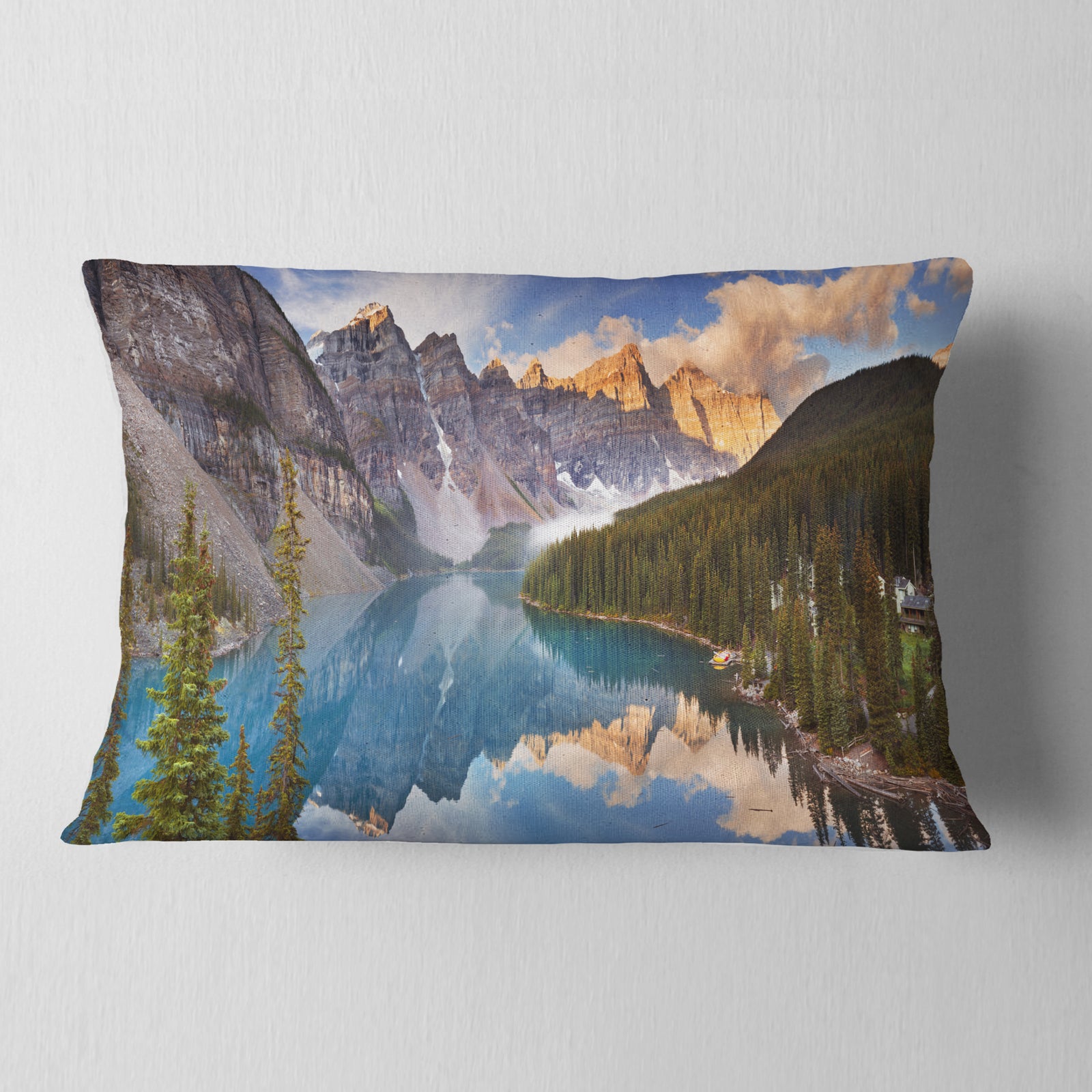 Moraine Lake in Banff Park Canada - Landscape Printed Throw Pillow