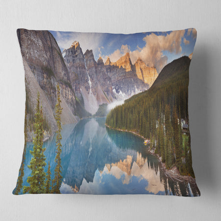 Moraine Lake in Banff Park Canada - Landscape Printed Throw Pillow