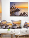 Portland Head Lighthouse Maine - Modern Seascape Throw Pillow