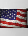Large American Flag Watercolor - Abstract Throw Pillow