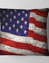 Large American Flag Watercolor - Abstract Throw Pillow