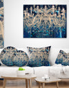 Blue Vintage Crystal Chandelier - Flower Throw Pillow