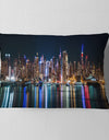 New York Midtown Night Panorama - Throw Pillow