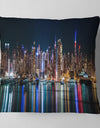 New York Midtown Night Panorama - Throw Pillow