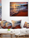 Stunning Ocean Beach at Sunset - Seashore Throw Pillow