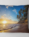 Paradise Tropical Island Beach Sunrise - Seashore Throw Pillow