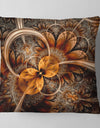 Dark Orange Fractal Flower - Abstract Throw Pillow