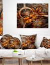 Dark Orange Fractal Flower - Abstract Throw Pillow