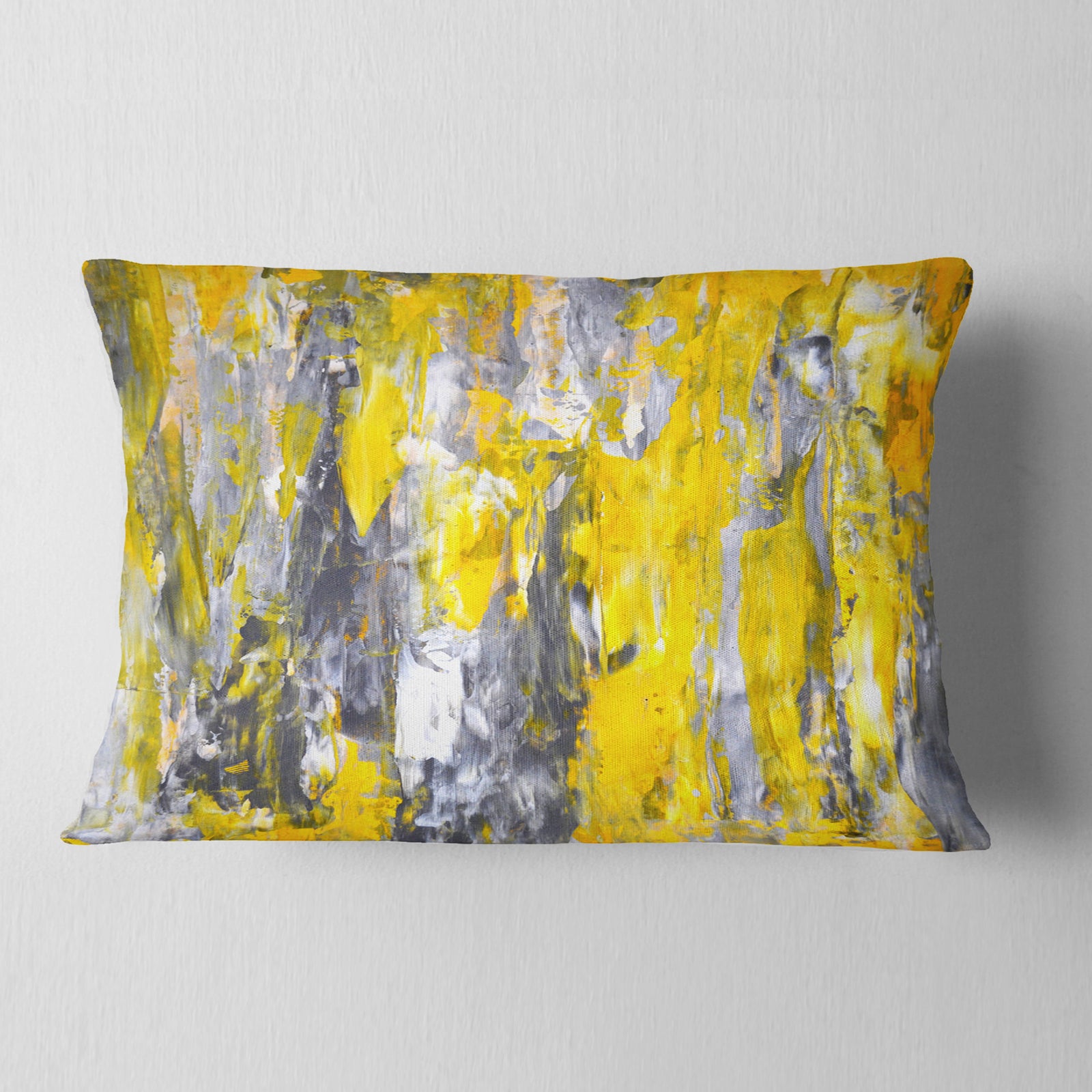 Grey and Yellow Abstract Pattern - Abstract Throw Pillow