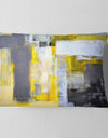 Grey and Yellow Blur Abstract - Abstract Throw Pillow