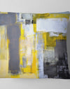 Grey and Yellow Blur Abstract - Abstract Throw Pillow