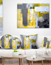 Grey and Yellow Blur Abstract - Abstract Throw Pillow