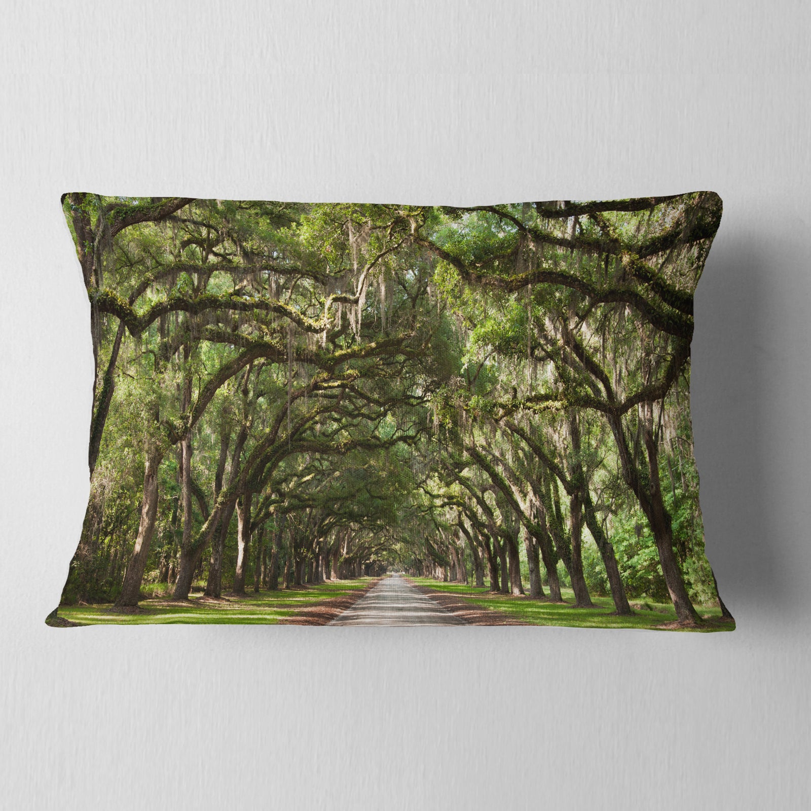 Live Oak Tunnel - Photography Throw Pillow