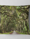 Live Oak Tunnel - Photography Throw Pillow