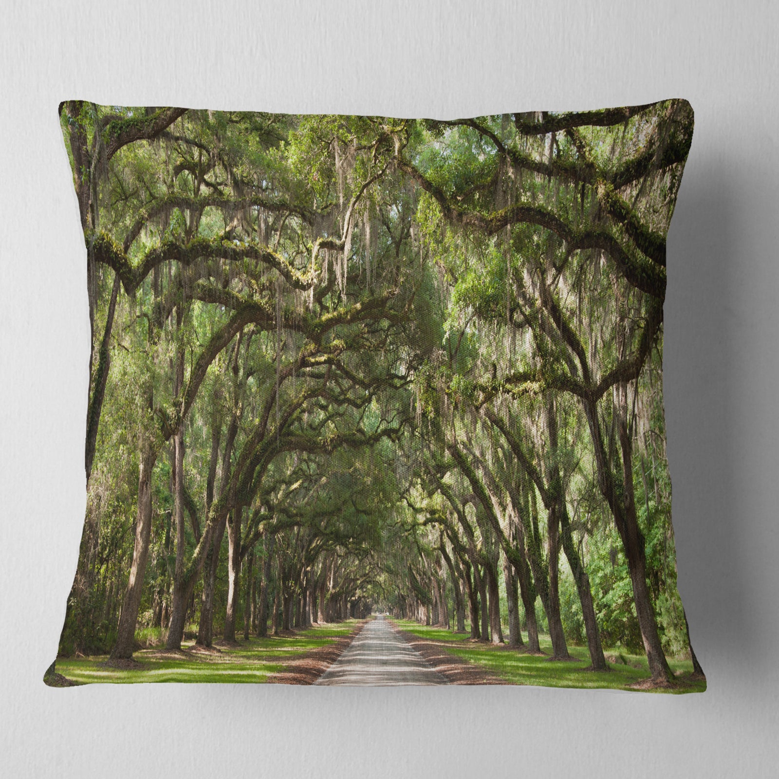 Live Oak Tunnel - Photography Throw Pillow