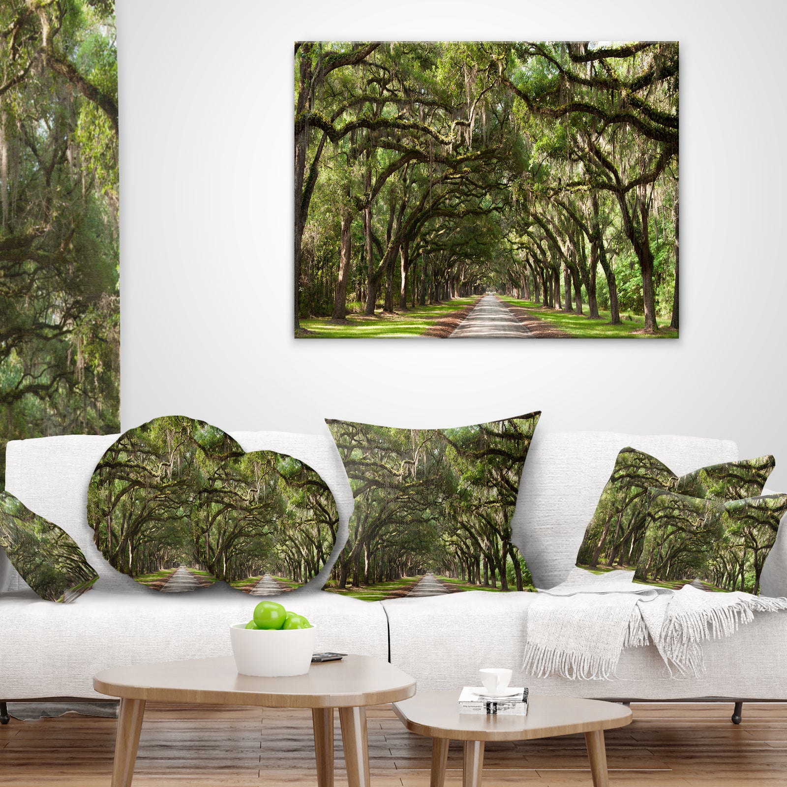 Live Oak Tunnel - Photography Throw Pillow